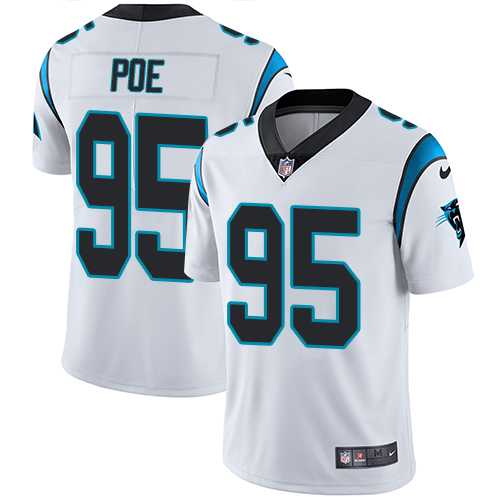 Youth Nike Carolina Panthers #95 Dontari Poe White Stitched NFL Vapor Untouchable Limited Jersey