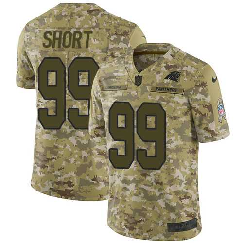 Youth Nike Carolina Panthers #99 Kawann Short Camo Stitched NFL Limited 2018 Salute to Service Jersey