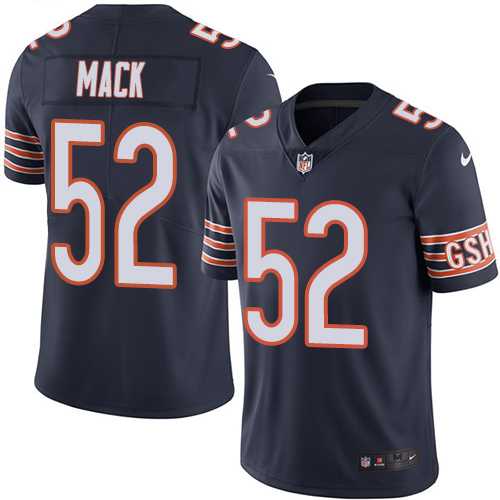 Youth Nike Chicago Bears #52 Khalil Mack Navy Blue Team Color Stitched NFL Vapor Untouchable Limited Jersey