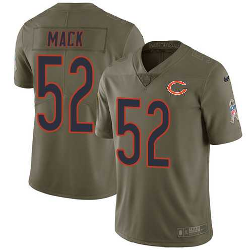 Youth Nike Chicago Bears #52 Khalil Mack Olive Stitched NFL Limited 2017 Salute to Service Jersey