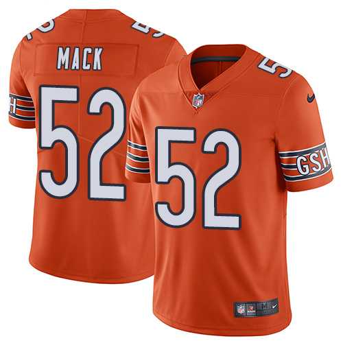 Youth Nike Chicago Bears #52 Khalil Mack Orange Stitched NFL Limited Rush Jersey