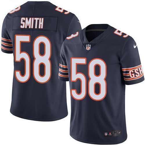 Youth Nike Chicago Bears #58 Roquan Smith Navy Blue Team Color Stitched NFL Vapor Untouchable Limited Jersey