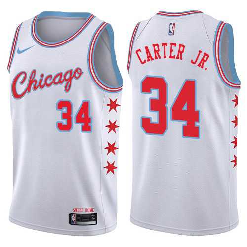 Youth Nike Chicago Bulls #34 Wendell Carter Jr. White NBA Swingman City Edition Jersey