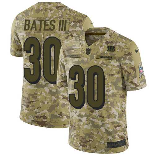 Youth Nike Cincinnati Bengals #30 Jessie Bates III Camo Stitched NFL Limited 2018 Salute to Service Jersey