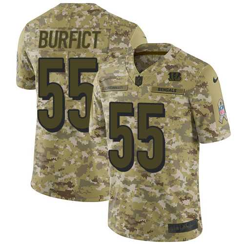 Youth Nike Cincinnati Bengals #55 Vontaze Burfict Camo Stitched NFL Limited 2018 Salute to Service Jersey
