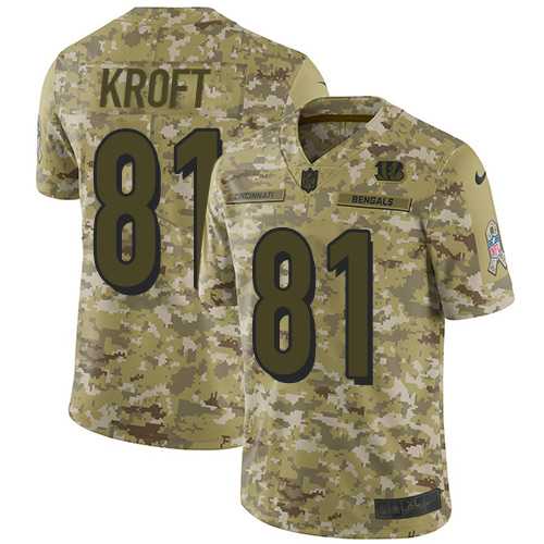Youth Nike Cincinnati Bengals #81 Tyler Kroft Camo Stitched NFL Limited 2018 Salute to Service Jersey