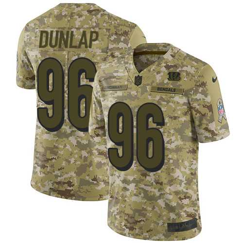 Youth Nike Cincinnati Bengals #96 Carlos Dunlap Camo Stitched NFL Limited 2018 Salute to Service Jersey