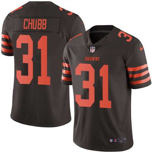 Youth Nike Cleveland Browns #31 Nick Chubb Brown Stitched NFL Limited Rush Jersey