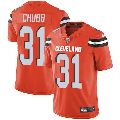 Youth Nike Cleveland Browns #31 Nick Chubb Orange Alternate Stitched NFL Vapor Untouchable Limited Jersey