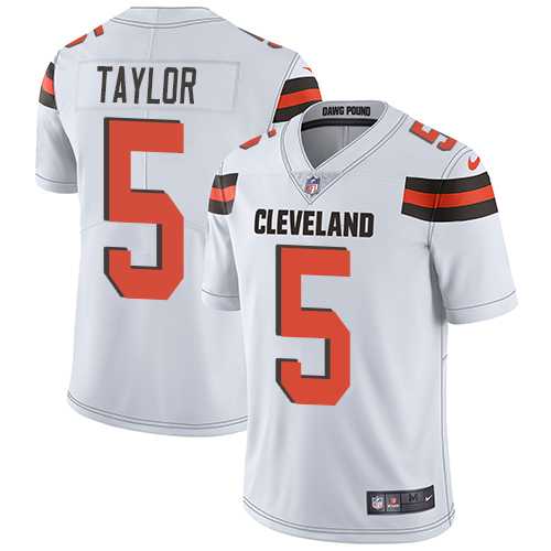 Youth Nike Cleveland Browns #5 Tyrod Taylor White Stitched NFL Vapor Untouchable Limited Jersey
