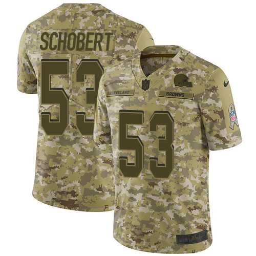 Youth Nike Cleveland Browns #53 Joe Schobert Camo Stitched NFL Limited 2018 Salute to Service Jersey