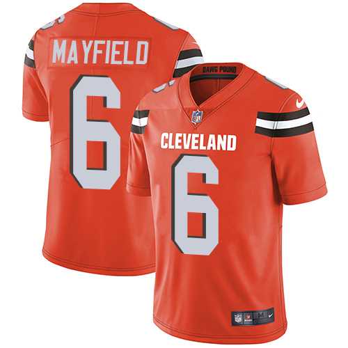 Youth Nike Cleveland Browns #6 Baker Mayfield Orange Alternate Stitched NFL Vapor Untouchable Limited Jersey