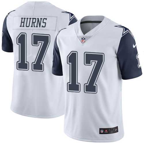 Youth Nike Dallas Cowboys #17 Allen Hurns White Stitched NFL Limited Rush Jersey