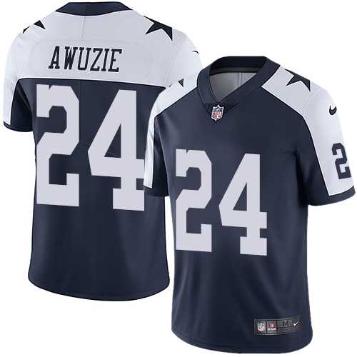 Youth Nike Dallas Cowboys #24 Chidobe Awuzie Navy Blue Thanksgiving Stitched NFL Vapor Untouchable Limited Throwback Jersey