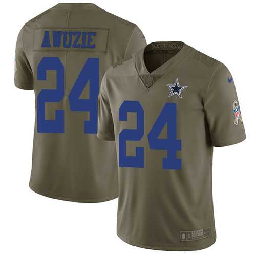 Youth Nike Dallas Cowboys #24 Chidobe Awuzie Olive Stitched NFL Limited 2017 Salute to Service Jersey