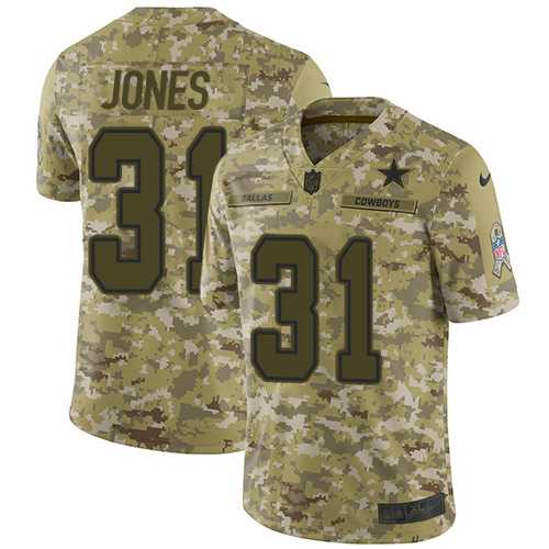 Youth Nike Dallas Cowboys #31 Byron Jones Camo Stitched NFL Limited 2018 Salute to Service Jersey