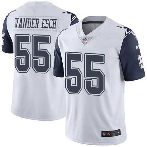 Youth Nike Dallas Cowboys #55 Leighton Vander Esch White Stitched NFL Limited Rush Jersey