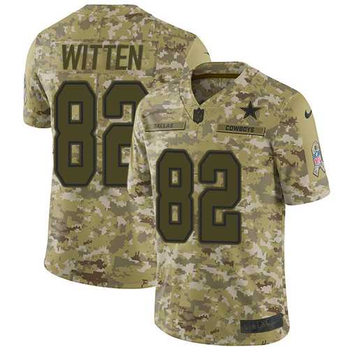 Youth Nike Dallas Cowboys #82 Jason Witten Camo Stitched NFL Limited 2018 Salute to Service Jersey