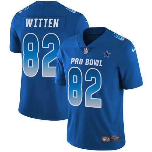 Youth Nike Dallas Cowboys #82 Jason Witten Royal Stitched NFL Limited NFC 2018 Pro Bowl Jersey