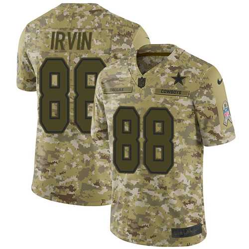 Youth Nike Dallas Cowboys #88 Michael Irvin Camo Stitched NFL Limited 2018 Salute to Service Jersey