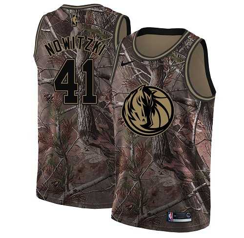 Youth Nike Dallas Mavericks #41 Dirk Nowitzki Camo NBA Swingman Realtree Collection Jersey