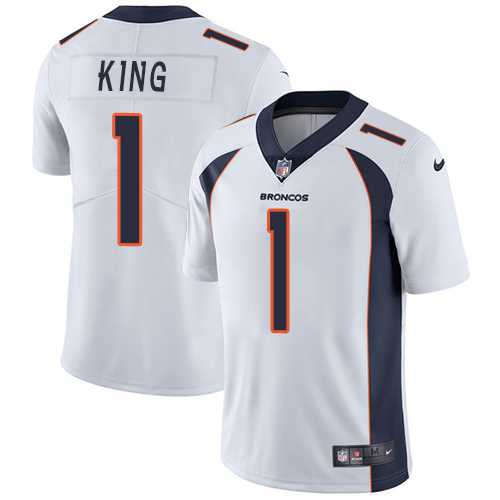 Youth Nike Denver Broncos #1 Marquette King White Stitched NFL Vapor Untouchable Limited Jersey