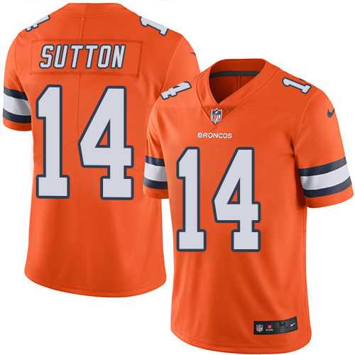 Youth Nike Denver Broncos #14 Courtland Sutton Orange Stitched NFL Limited Rush Jersey