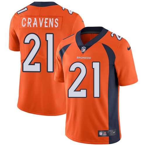 Youth Nike Denver Broncos #21 Su'a Cravens Orange Team Color Stitched NFL Vapor Untouchable Limited Jersey
