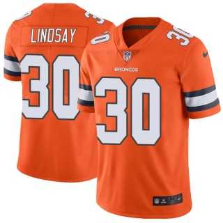 Youth Nike Denver Broncos #30 Phillip Lindsay Orange Stitched NFL Limited Rush Jersey