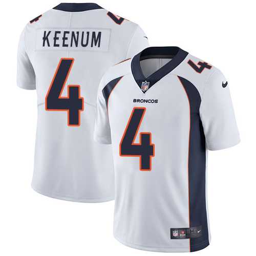 Youth Nike Denver Broncos #4 Case Keenum White Stitched NFL Vapor Untouchable Limited Jersey