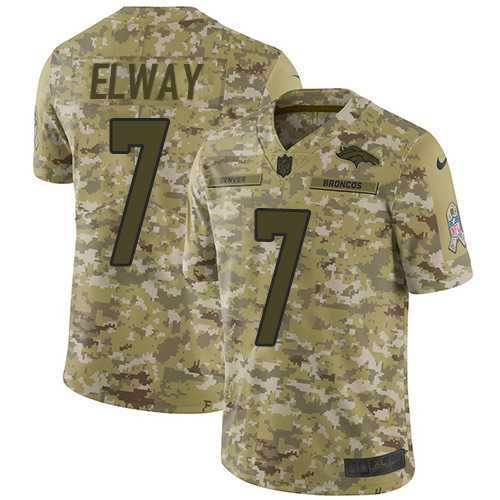 Youth Nike Denver Broncos #7 John Elway Camo Stitched NFL Limited 2018 Salute to Service Jersey