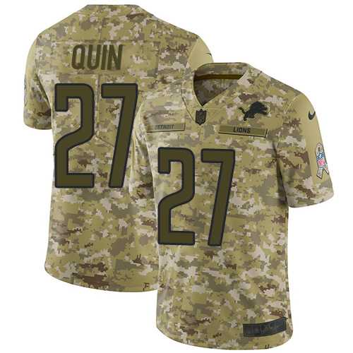 Youth Nike Detroit Lions #27 Glover Quin Camo Stitched NFL Limited 2018 Salute to Service Jersey