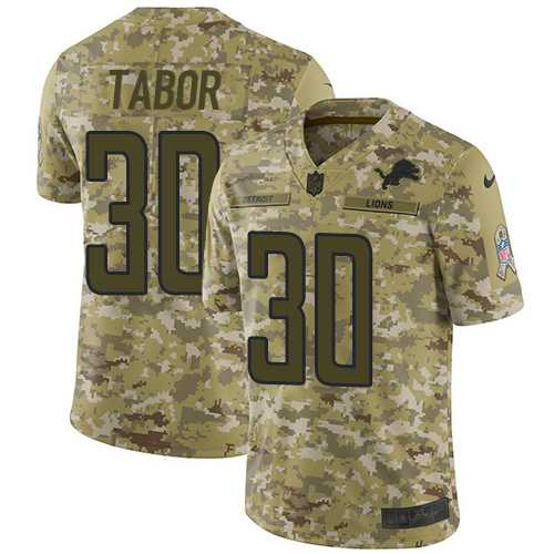 Youth Nike Detroit Lions #30 Teez Tabor Camo Stitched NFL Limited 2018 Salute to Service Jersey