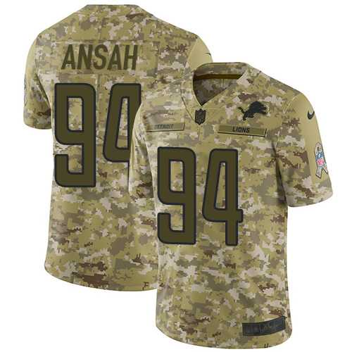 Youth Nike Detroit Lions #94 Ziggy Ansah Camo Stitched NFL Limited 2018 Salute to Service Jersey