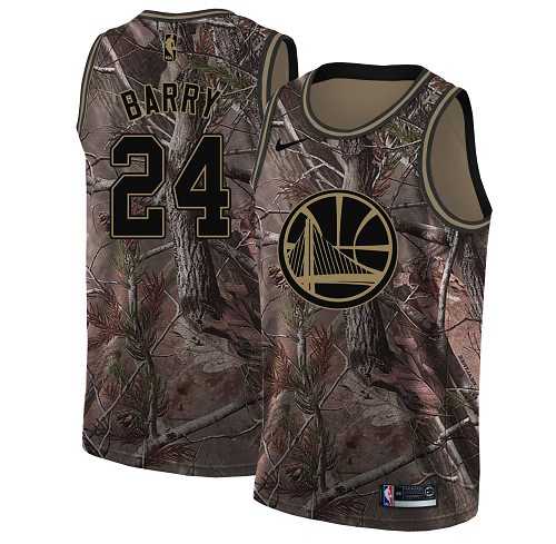 Youth Nike Golden State Warriors #24 Rick Barry Camo NBA Swingman Realtree Collection Jersey