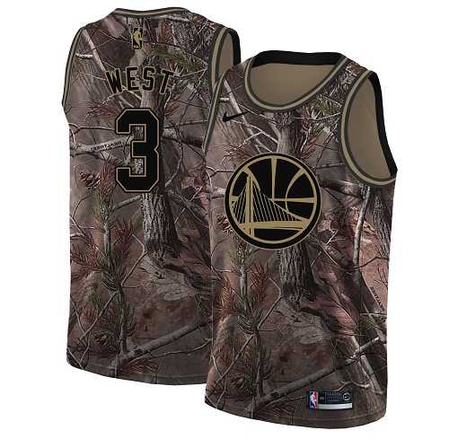 Youth Nike Golden State Warriors #3 David West Camo NBA Swingman Realtree Collection Jersey