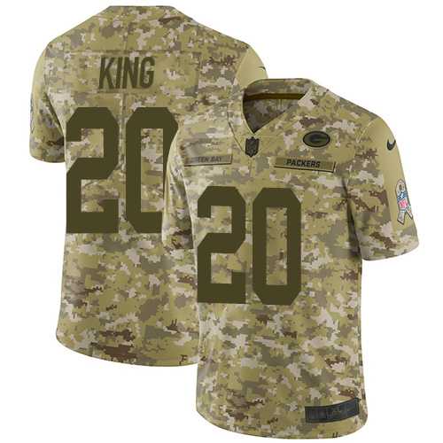 Youth Nike Green Bay Packers #20 Kevin King Camo Stitched NFL Limited 2018 Salute to Service Jersey