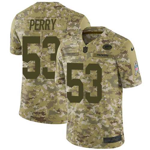 Youth Nike Green Bay Packers #53 Nick Perry Camo Stitched NFL Limited 2018 Salute to Service Jersey