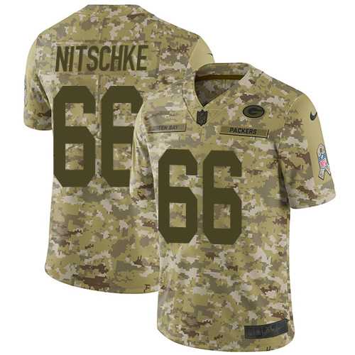 Youth Nike Green Bay Packers #66 Ray Nitschke Camo Stitched NFL Limited 2018 Salute to Service Jersey