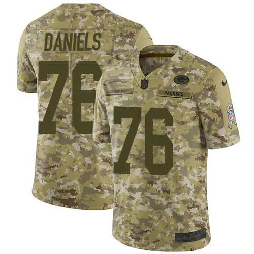 Youth Nike Green Bay Packers #76 Mike Daniels Camo Stitched NFL Limited 2018 Salute to Service Jersey