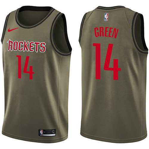 Youth Nike Houston Rockets #14 Gerald Green Green Salute to Service NBA Swingman Jersey