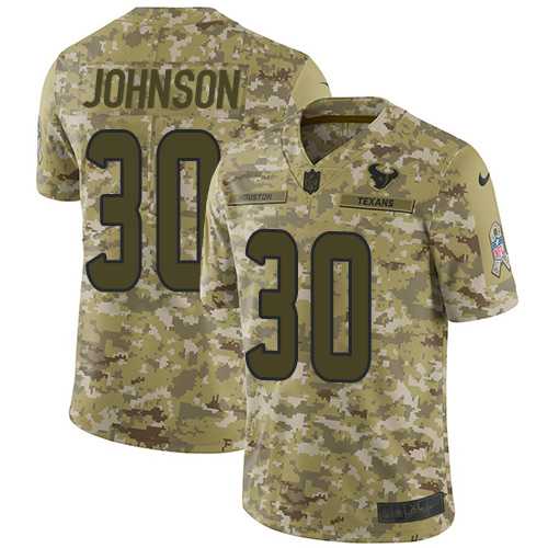 Youth Nike Houston Texans #30 Kevin Johnson Camo Stitched NFL Limited 2018 Salute to Service Jersey