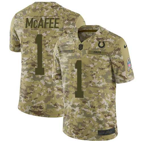 Youth Nike Indianapolis Colts #1 Pat McAfee Camo Stitched NFL Limited 2018 Salute to Service Jersey