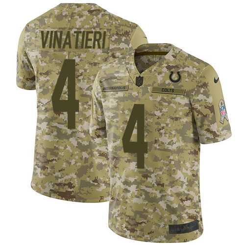 Youth Nike Indianapolis Colts #4 Adam Vinatieri Camo Stitched NFL Limited 2018 Salute to Service Jersey