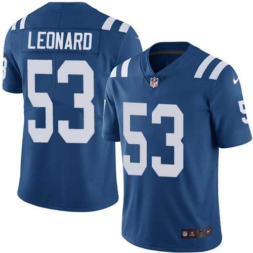 Youth Nike Indianapolis Colts #53 Darius Leonard Royal Blue Stitched NFL Limited Rush Jersey