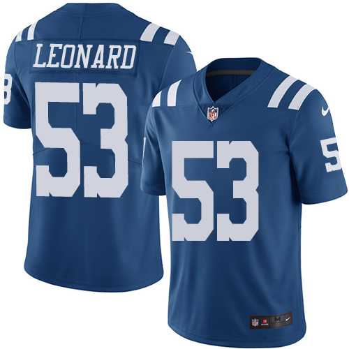 Youth Nike Indianapolis Colts #53 Darius Leonard Royal Blue Team Color Stitched NFL Vapor Untouchable Limited Jersey Youth Nike Indianapolis Colts #53 Darius Leonard Royal Blue Team Color Stitched NFL Vapor Untouchable Limited Jersey
