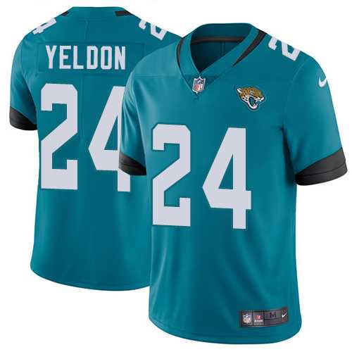 Youth Nike Jacksonville Jaguars #24 T.J. Yeldon Teal Green Team Color Stitched NFL Vapor Untouchable Limited Jersey