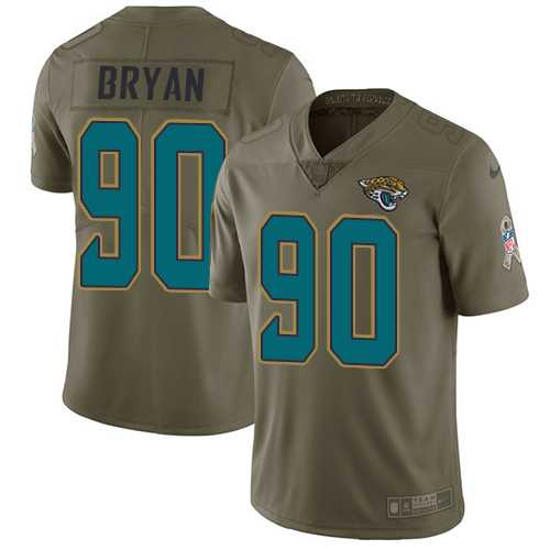 Youth Nike Jacksonville Jaguars #90 Taven Bryan Olive Stitched NFL Limited 2017 Salute to Service Jersey