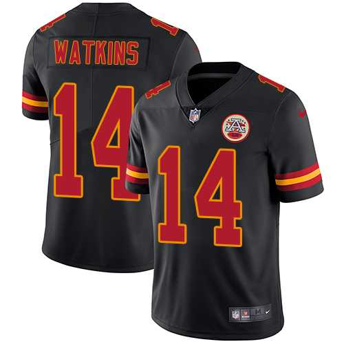 Youth Nike Kansas City Chiefs #14 Sammy Watkins Black Stitched NFL Limited Rush Jersey