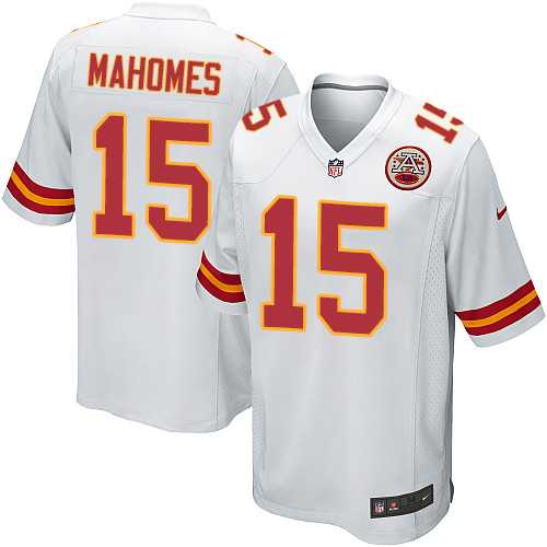 Youth Nike Kansas City Chiefs #15 Patrick Mahomes White Stitched NFL Elite Jersey